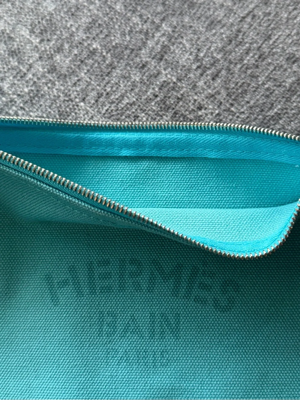 Hermes Bain Paris Light Blue Cotton Cosmetic / Make-up / Toiletry / Pouch Bag